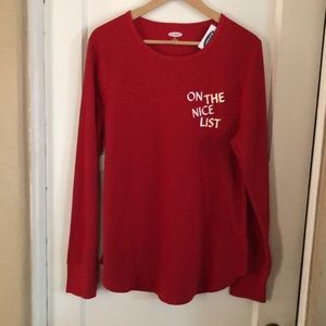 Old Navy On The Nice List XXL Red Thermal NWT